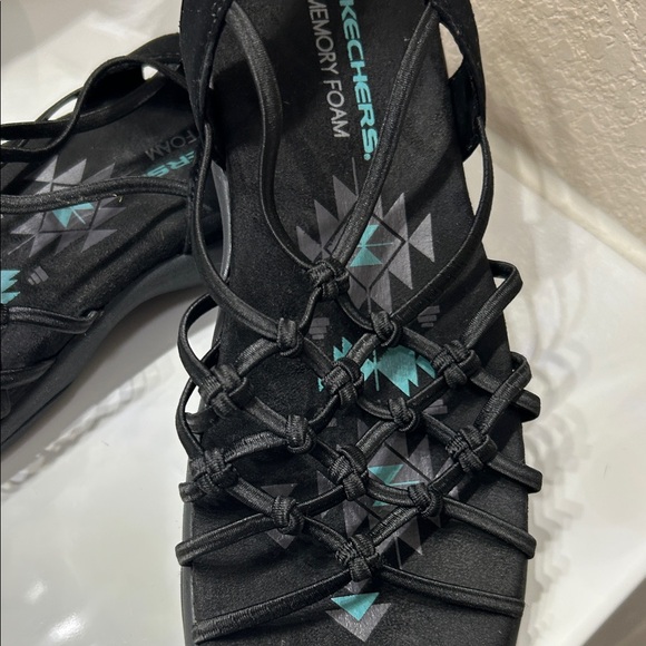 Skechers Women's Black Strappy Sandals - Picture 3 of 7